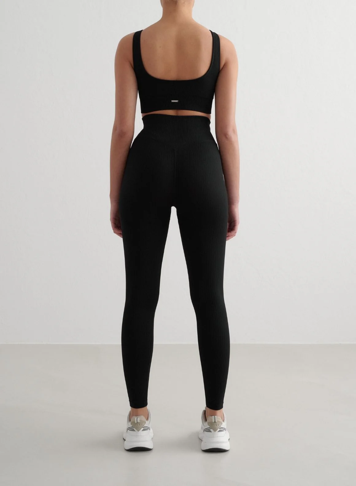 Black Ribbed Seamless Tights - Image 12
