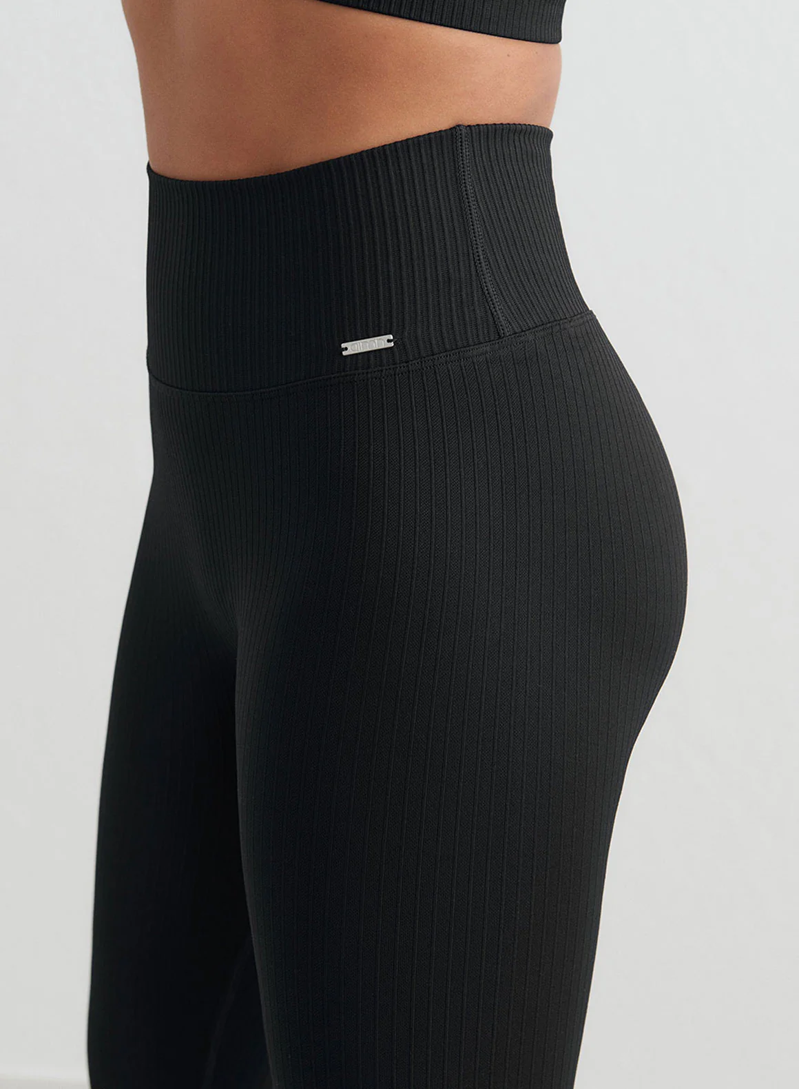 Black Ribbed Seamless Tights - Image 242