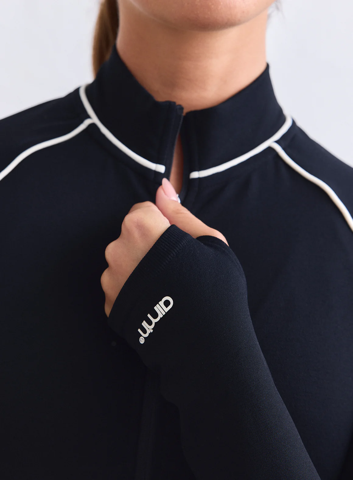 Black Shape Seamless Contrast Zip Jacket - Image 7