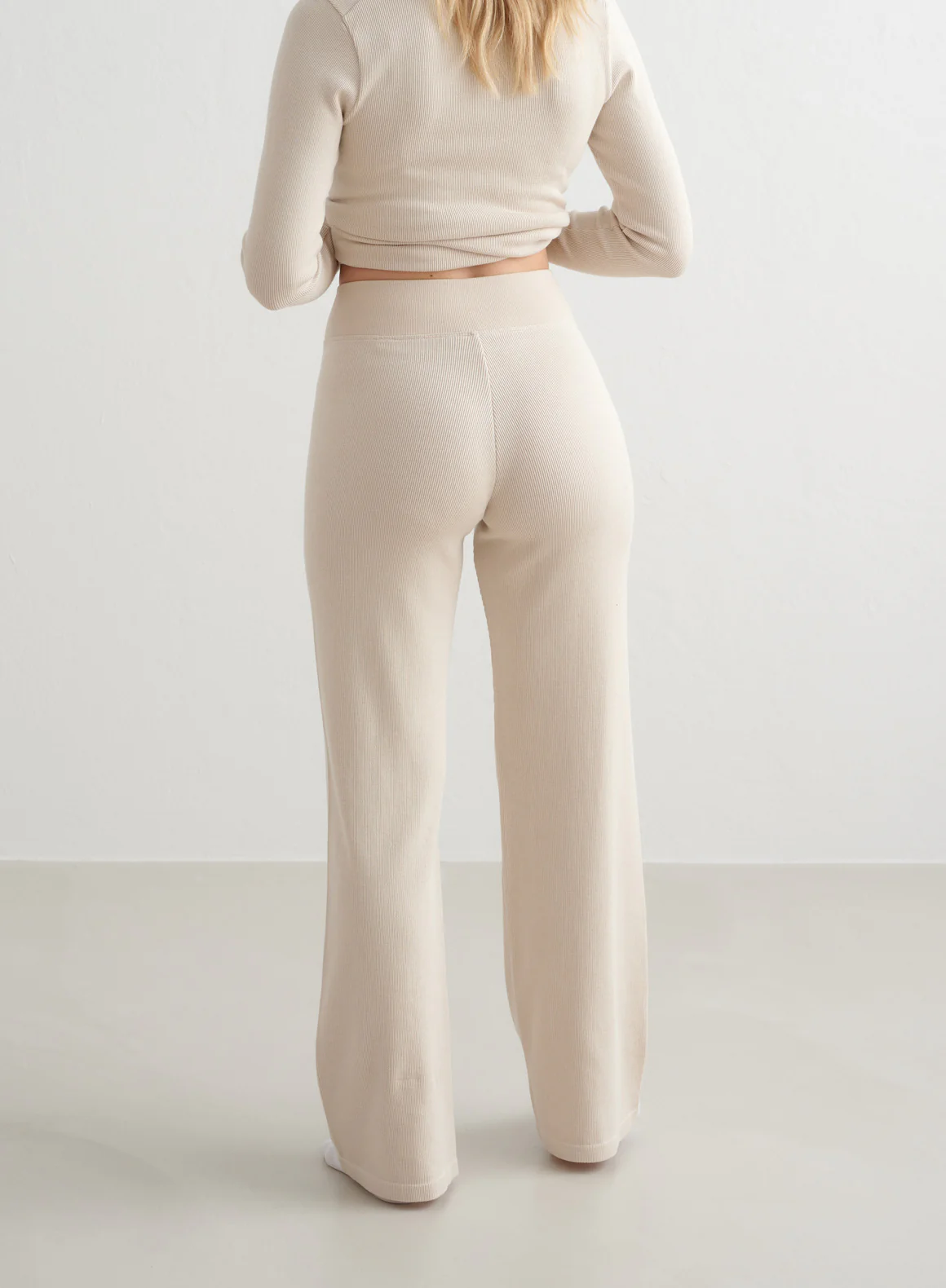 Café Au Lait Ribbed Wool Wide Pants - Image 57