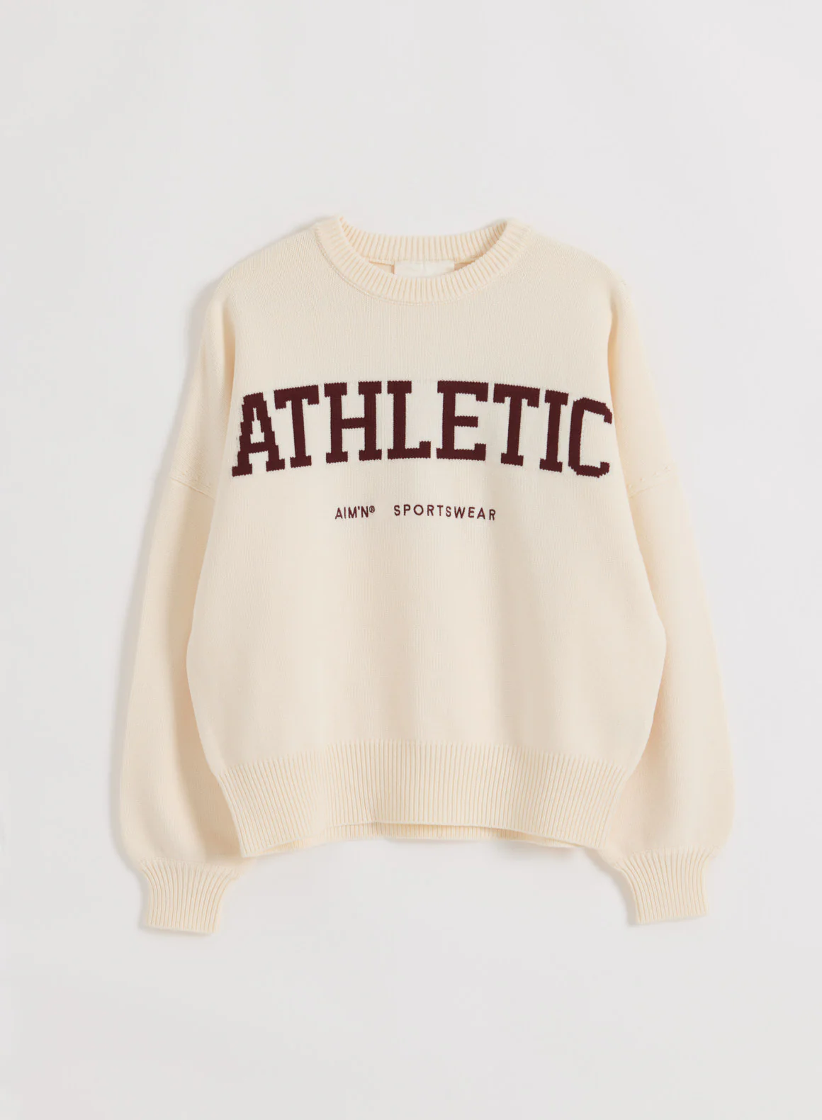 Cream Athletic Knit Sweatshirt - Image 10