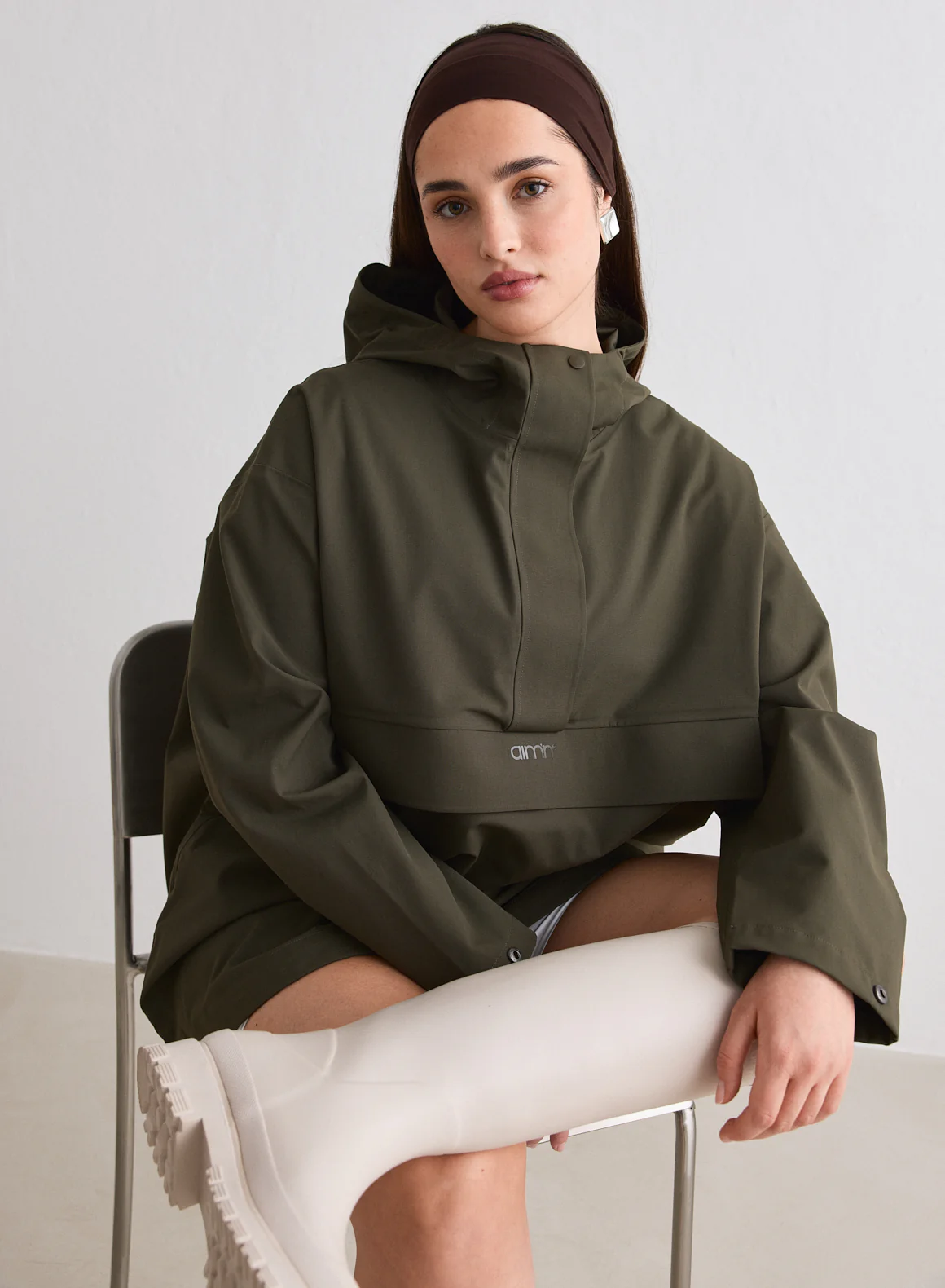 Khaki Waterproof Oversized Anorak - Image 8